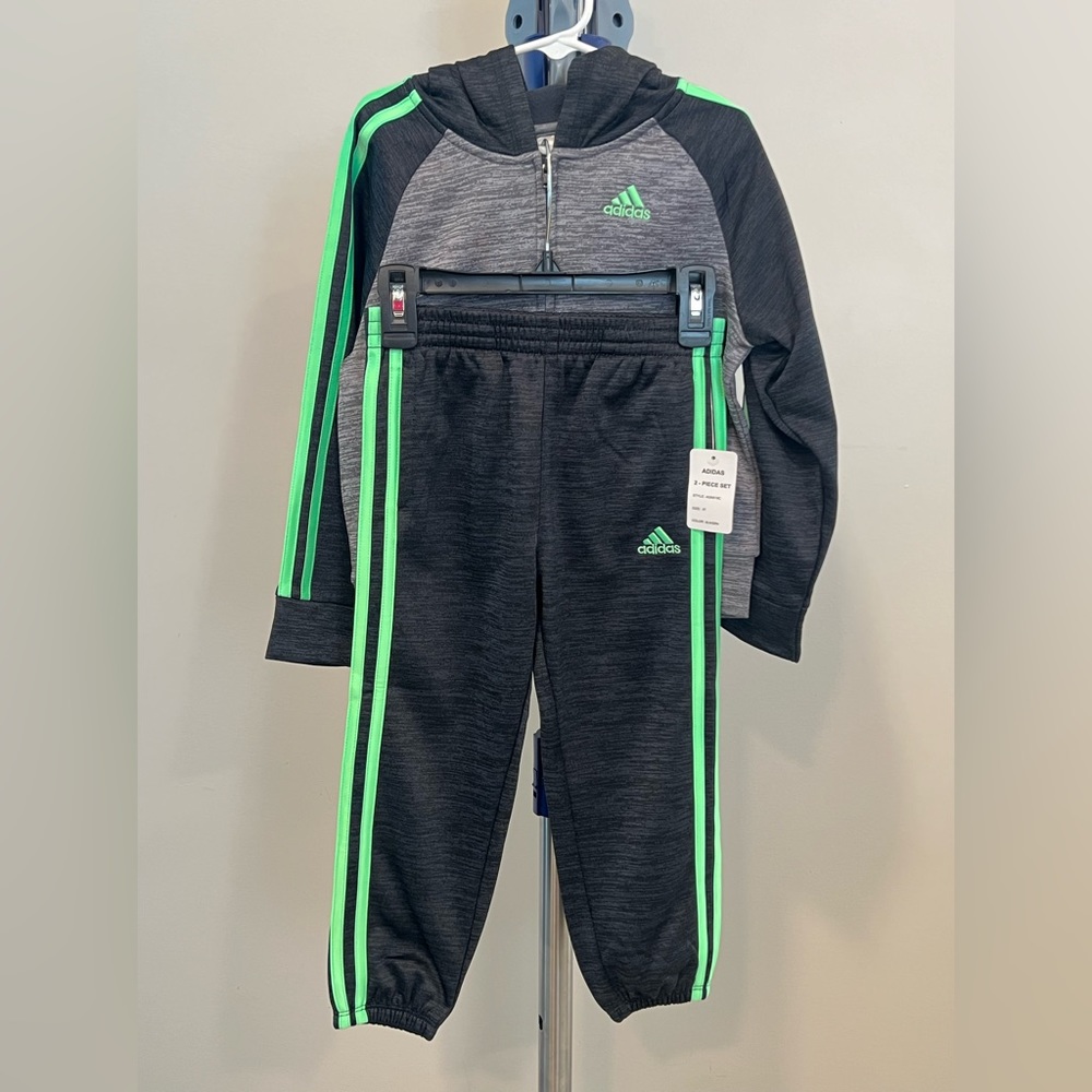 Toddler Boys Melange Fleece Jacket and Pants, 2-Piece Set
